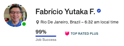 Top Rated Plus Freelancer at Upwork - Fabrício Yutaka Fujikawa