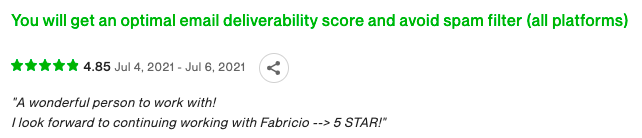 "A wonderful person to work with!
I look forward to continuing working with Fabricio --> 5 STAR!"