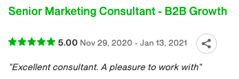 "Excellent consultant. A pleasure to work with"